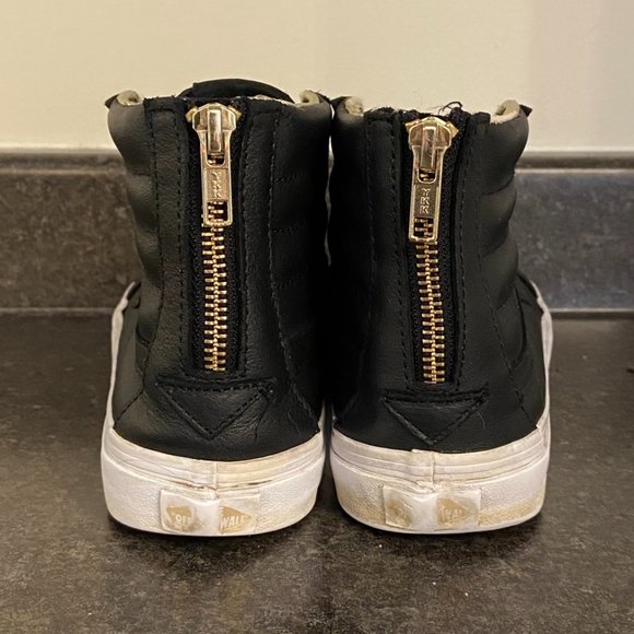 Vans Sk8 Hi Leather Black + Gold - Size 8 - Picture 5 of 8